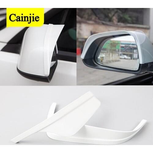 2pcs 2021 Car Side Rear View Mirror Rain Eyebrow Sun Shade Snow Guard Weather Shield Cover For Tesla Model 3