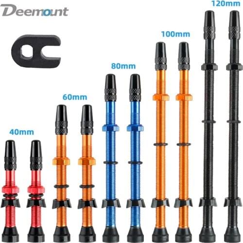 2021 New 2PCS 40/60MM Brass or Alloy Stem Bicycle F/V Presta Tubeless Tire Valve Road Bike MTB Nipple W/Tool Alloy Valve Cap