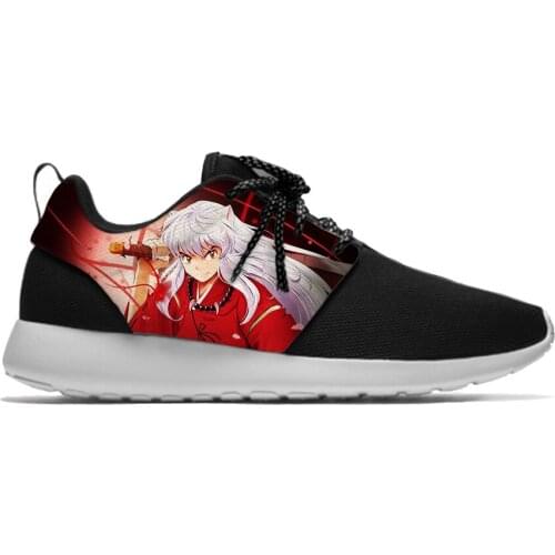 2021 Japanese Anime Manga Inuyasha Fashion Classic Sport Running Shoes Harajuku Breathable 3D Printed Men women Mesh Sneakers