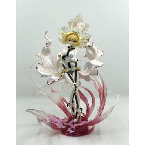 23CM Japanese anime figure Fate/Grand Order SABER wedding dress ver action figure collectible model toys for boys