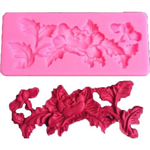 3D Flower Pattern Vine Lace Style Silicone Cake Mold Chocolate Candy Mould Fondant Cake Decorating Baking Tools Pastry FM1030