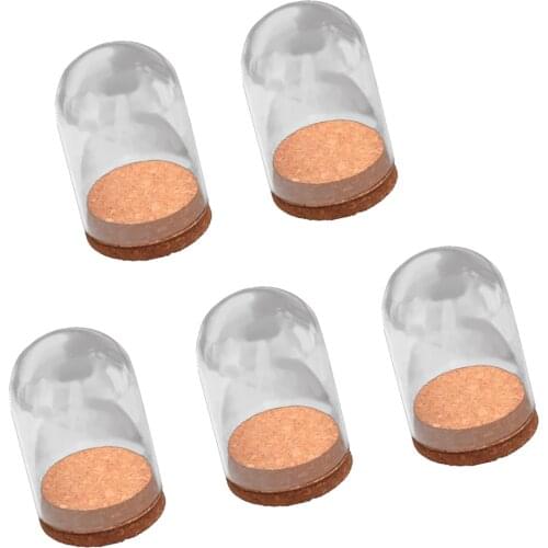 5pcs clear glass dome shade cover shield with wooden cork base wedding parties decorations miniatures craft