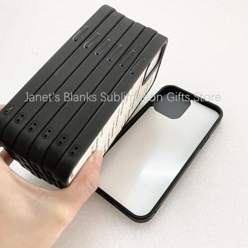 5pcs Blank Sublimation Rubber Phone Cases For iPhone12 ProMax Matte Soft Cover 2D Aluminum Plates Insert