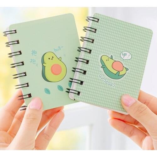 A7 Adorable Cute Avocado Rollover Mini Portable Coil Notepad Diary Book Exercise Book School Office Supply