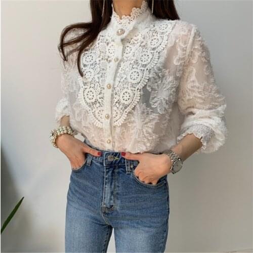 Abebey Stand-up Collar Blouses