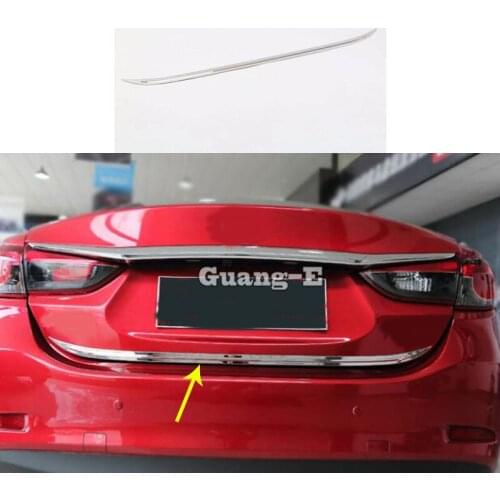 Car Stick Body Stainless Steel Rear Door Tailgate Frame Plate Trim Lamp 1pcs Hood For Mazda6 Mazda 6 Atenza 2017 2018 2019