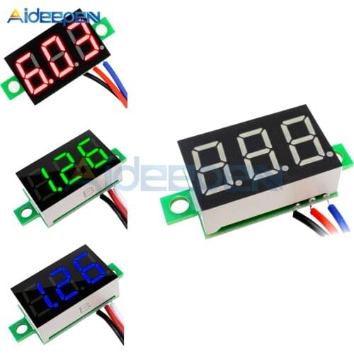 0.36 Inch DC 0-30V Mini Digital Voltmeter Voltage Tester Meter LED Screen Electronic Parts Accessories Red/Green/Blue Display
