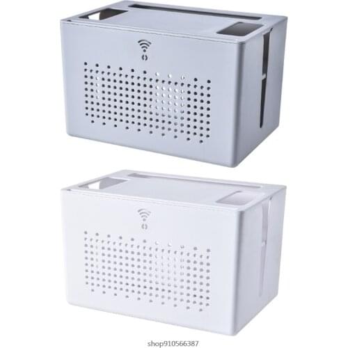 Double-layer Wireless Wifi Router Storage Box Desktop Socket Wire Organizer Box TV Set Top Rack Power Strip Hidden 21 Wholesales