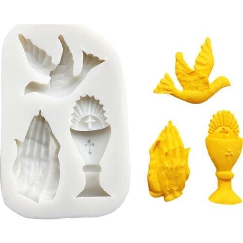Dove Hand Cross Shape Silicone Sugarcraft Mold Chocolate Cupcake Baking Fondant Cake Decorating Tools