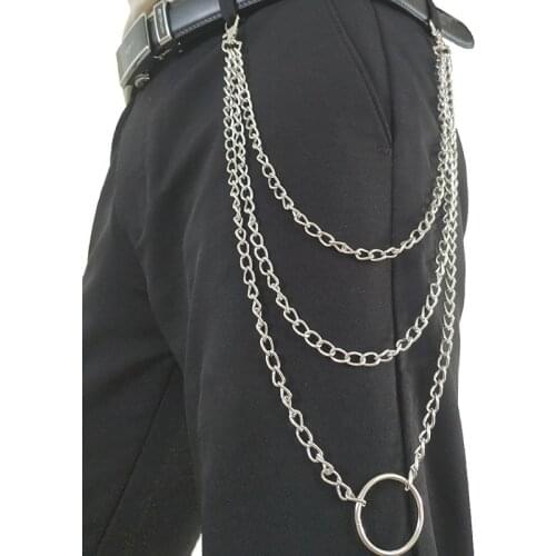 Unisex Wallet Chain Keychain Punk Rock Style Silver Pants Key Chains Jeans Trousers Hipster Waist Key Chain