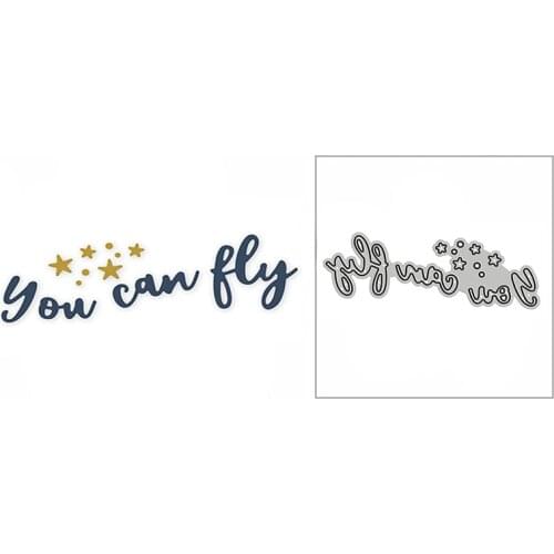 New Star You Can Fly Word Phrase 2020 Metal Cutting Dies for DIY Scrapbooking and Card Making Decorative Embossing Mold No Stamp