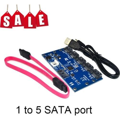 SATA Expansion Module For PC Motherboard Portable External Expansion Card Adapter 1 To 5 Port SATA3.0 Multiplier Adapter