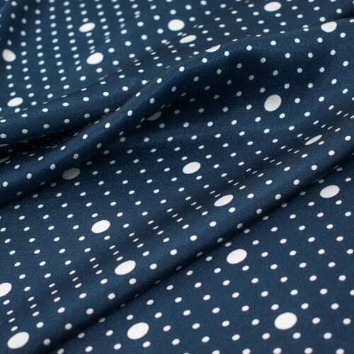Navy Wave Point Satin Cotton Fabric For Dress Shirt Tissus Au MÈTre Telas Por Metro Ткань Для Шитья Sewing Dresses Tela Tissu