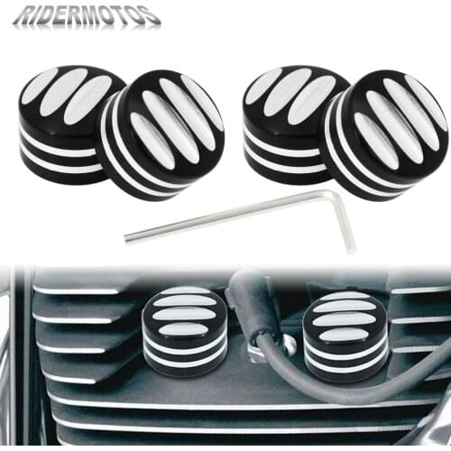 Motorcycle 4Pcs Spark Plug Head Bolt Cap Cover Screw Caps For Harley Sportster 883 1200 Touring Street Glide Twin Cam 1999-2017