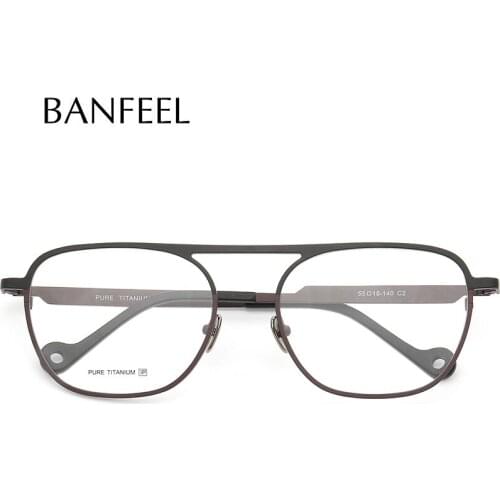 Pure B Titanium Men Frame Retro Prescription Glasses Frame Myopia Optical Eyeglasses Business Men Square Optical Lens Eyewear