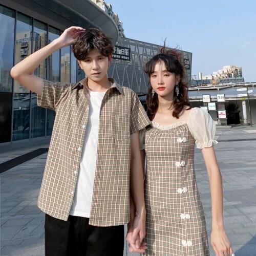 New plaid couples dress for summer 2021 couples clothes couples clothing