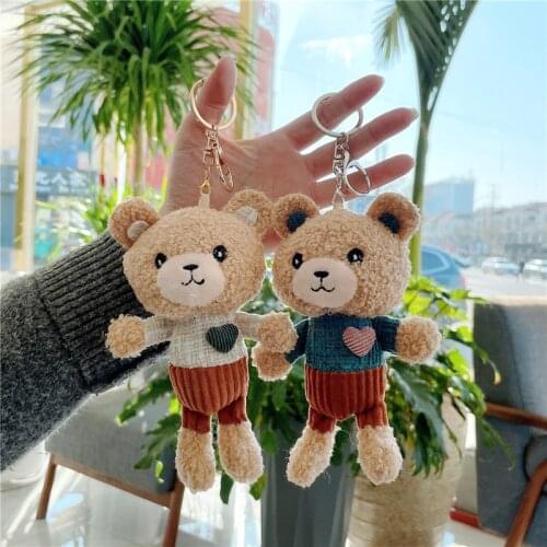 Plush toy teddy bear doll pendant keychain PP Cotton Soft Stuffed Popobe Gloomy Bear Teddy Bear Cute Keychain Bears Toy gifts