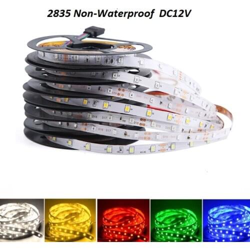 5M LED Strip 2835 IP20 RGB Strip LED Light Flexible Ribbon Stripe DC 12V RGB Diode Tape 24Key IR Controller Adapter EU Plug Set