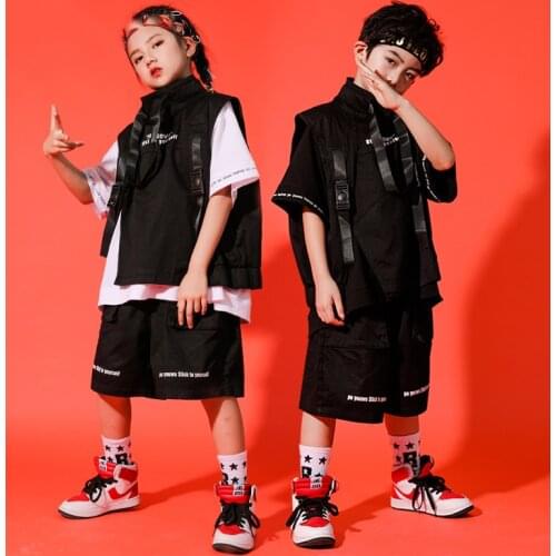 Girls Hip Hop Dance Costumes Kids Stage Outfit Cheerleader Costume Kids Jazz Dance Dress Child Performance Dance Wear DQS4877