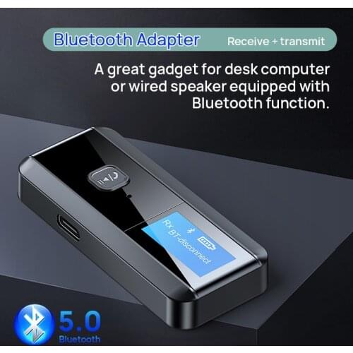 Type C USB Bluetooth Dongle BT 5.0 Adapter Music Audio Receiver Transmitter for PC Speaker Mouse Laptop