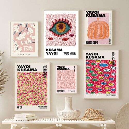 Yayoi Kusama William Morris Colorful Abstract Wall Art Canvas Painting Posters And Prints Living Room Nordic Style Decoration