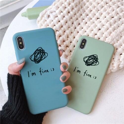 Funny " I Am Fine" Case for iPhone 12 Mini 12 11 Pro X XS Max XR 8 7 6 6s Plus Soft Silicone Protective Cover