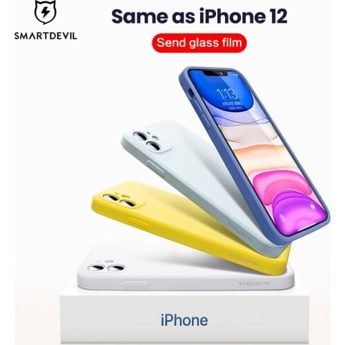 SmartDevil Straight edge Liquid Silicone Phone Case For iPhone 11 11Pro Max Back Cover All-inclusive Camera Lens Protection