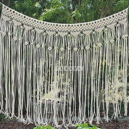 1.5*1.5m Bohemia Hand-woven Style Rope Wall Hanging Macrame Tapestry Handmade Curtain Wedding Home Window Backdrop Wall