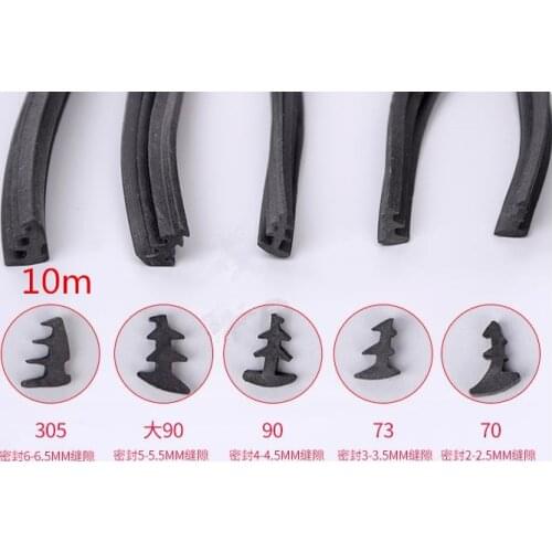 10 meters black/ transparent rubber sealing strip glass door and window anti-collision waterproof sealing strip