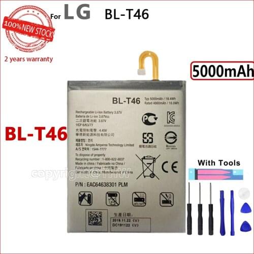 100% Original 5000mAh BL-T46 Battery for LG V60 V60 ThinQ LMV600VM V600VM V600QM5 Phone Batteries With Tools+Tracking Number