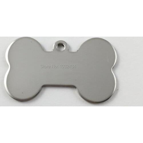 1200 pcs/lot Blank Bone Shaped Pet TagSmall Dog Collar Pendant Stainless steel Tag Free Shipping