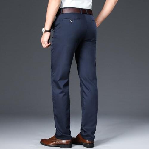 2021mens business leisure bamboo fiber spring and summer new thin trousers,large size comfortable and breathable mens trousers