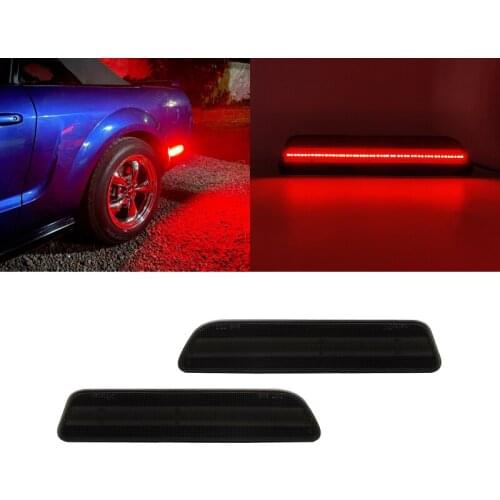 2x Smoked Lens Led Rear Bumper Reflector Side Marker Lights For Ford Mustang 2005-2009