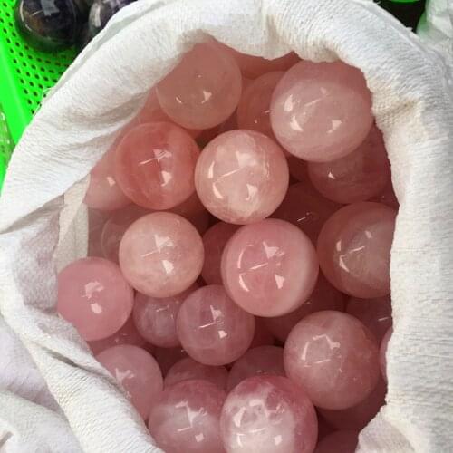 3 PCS 35-40mm 100% natural rose quartz crystal ball healing as gift christmas dacoeation wedding return gift