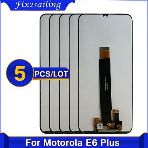 5PCS 100% test ORIGINAL 6.1'' LCD For Motorola Moto E6 Plus LCD Display Touch Screen Digitizer Assembly For moto E6Plus LCD