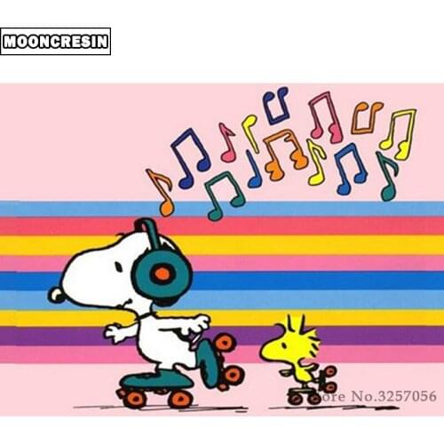 5D Diy Diamond Painting Cross Stitch Diamond Mosaic Painting Rhinestone Music Dog Decor Home Embroidery Diamond Wall Sticker