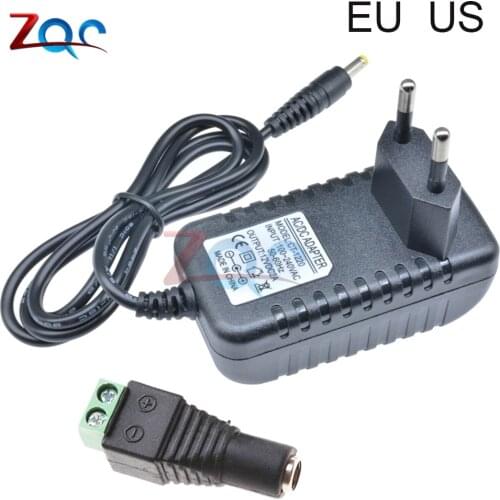 24W EU US Plug Driver Adapter AC 110V 220V to DC 12V 2A 5V 1A 5.5*2.1mm Power Supply Female Connector For LED Strip Converter