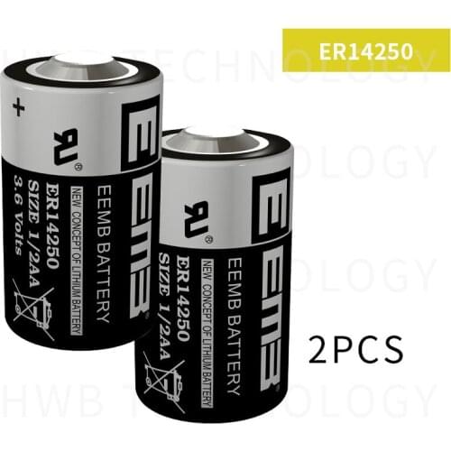 2pcs EEMB ER14250 1/2AA 3.6V 1200mAH PLC lithium battery industrial instrumentation equipment and instruments battery