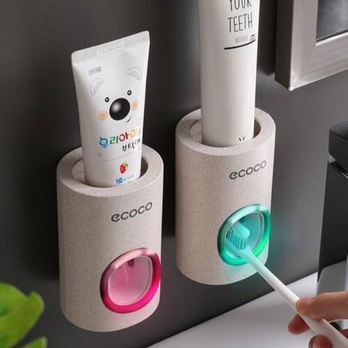 Automatic Toothpaste Dispenser Non-toxic Wall Hanger Mount Dust-Proof Toothpaste Squeezer Quick Take Straw Toothpaste Rack Home