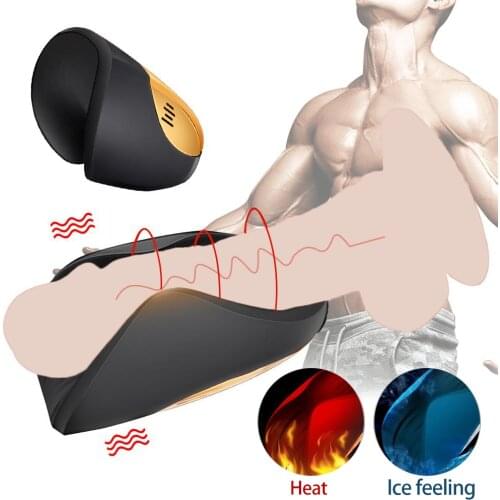 Vibrating Male Masturbator for Man Heating and Cooling Automatic Penis Massager Exerciser Endurance Delay Last Trainer Sex Toys