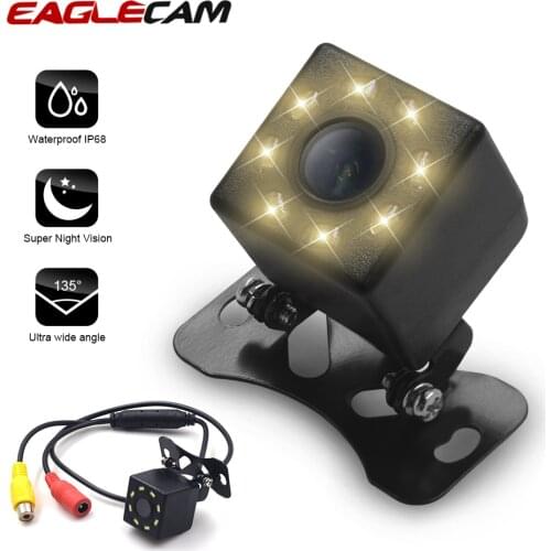 Car Rear View Camera 8 LED Night Vision Reversing Auto Parking Monitor CCD Waterproof 135 Degree HD Video