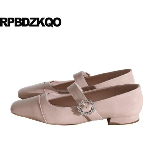 Designer shoes women luxury 2019 diamond fashion crystal mary jane pink rhinestone china genuine leather red wine patent shallow