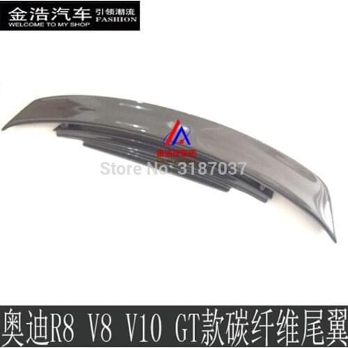 For Audi R8 V8 V10 2008-2015 Carbon Fiber Rear Roof Spoiler Wing Trunk Lip Boot Cover Car Styling