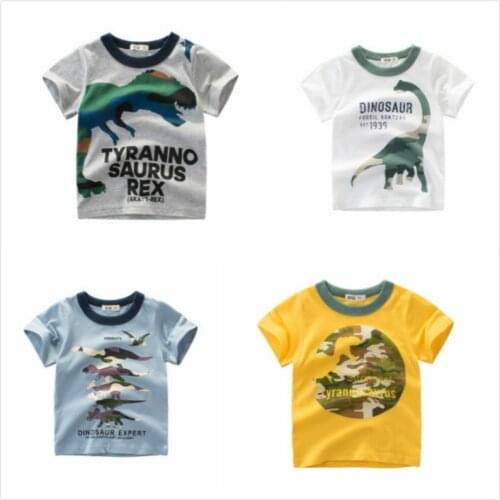 Jurassic world clothes Park Dinosaur boys tshirts short sleeve Cartoon summer girls tops children Tees kids tshirt animal print