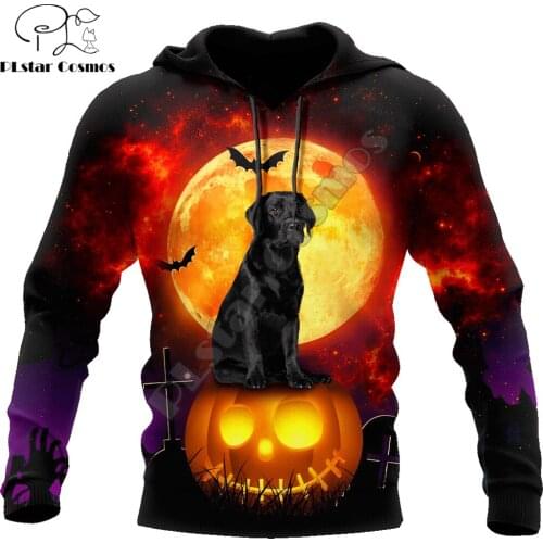 Halloween Love Labrador 3D All Over Printed Autumn Men Hoodies Unisex Casual Pullovers Zip Hoodie Streetwear Tracksuit DW636