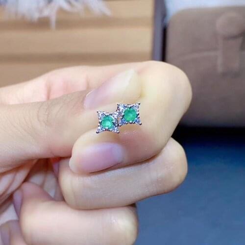 Emerald Earring Natural And Real Emerald Earring 925 sterling silver Fine jewelry For men women