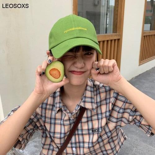 Кепка Женская Летняя Avocado Green Cap All-match Casual Letter Baseball Cap Male Korean Fashion Sun Hat