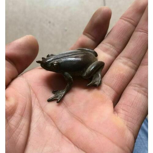 Collection of Chinese bronze hand-carved special auspicious animals - frog