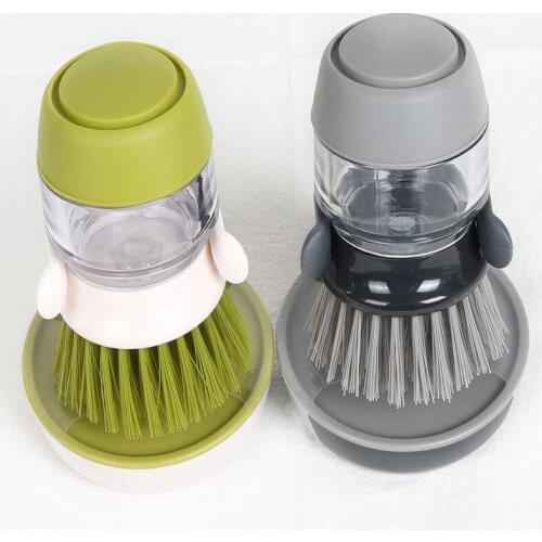 Creative Liquid soap bowl brush Add liquid cleaning brush bowl brush Washing pot brush Tableware brush artifact kitchen tool