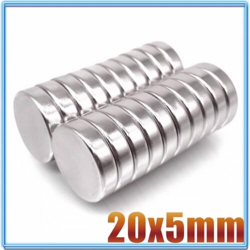 2/5/10/20/50 Pcs 20x5 Round NdFeB Neodymium Magnet 20mmx5mm N35 Super Powerful imanes Permanent Magnetic Disc 20*5